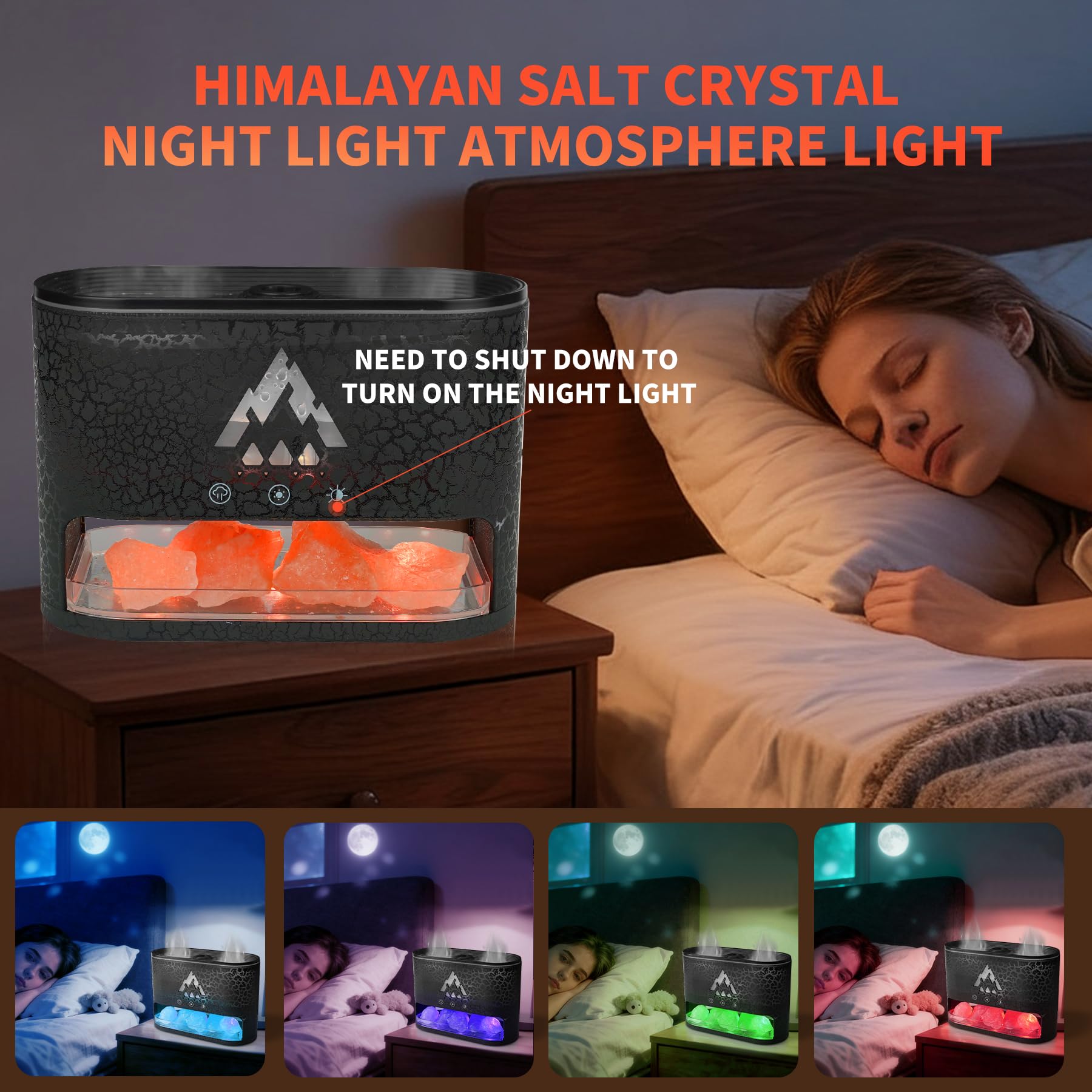 KCKJ diffuser black crack shell with luminous glow in modern decor