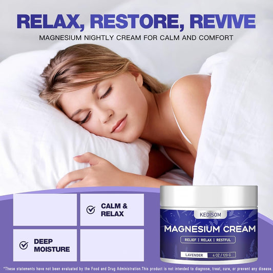 Close up of creamy magnesium lotion texture