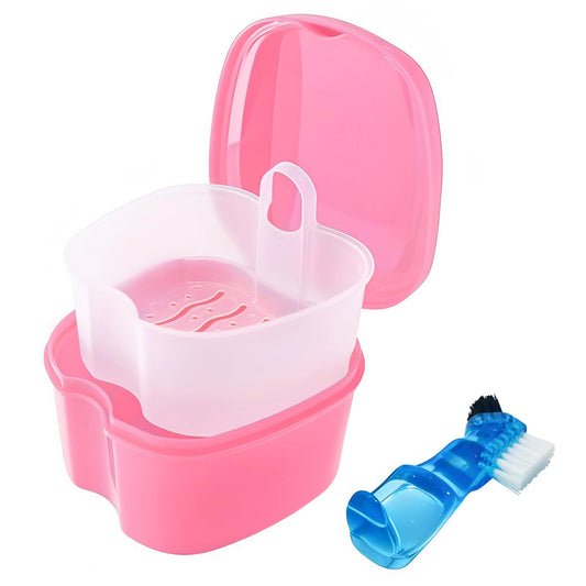 Keedolla denture cleaning case pink exterior