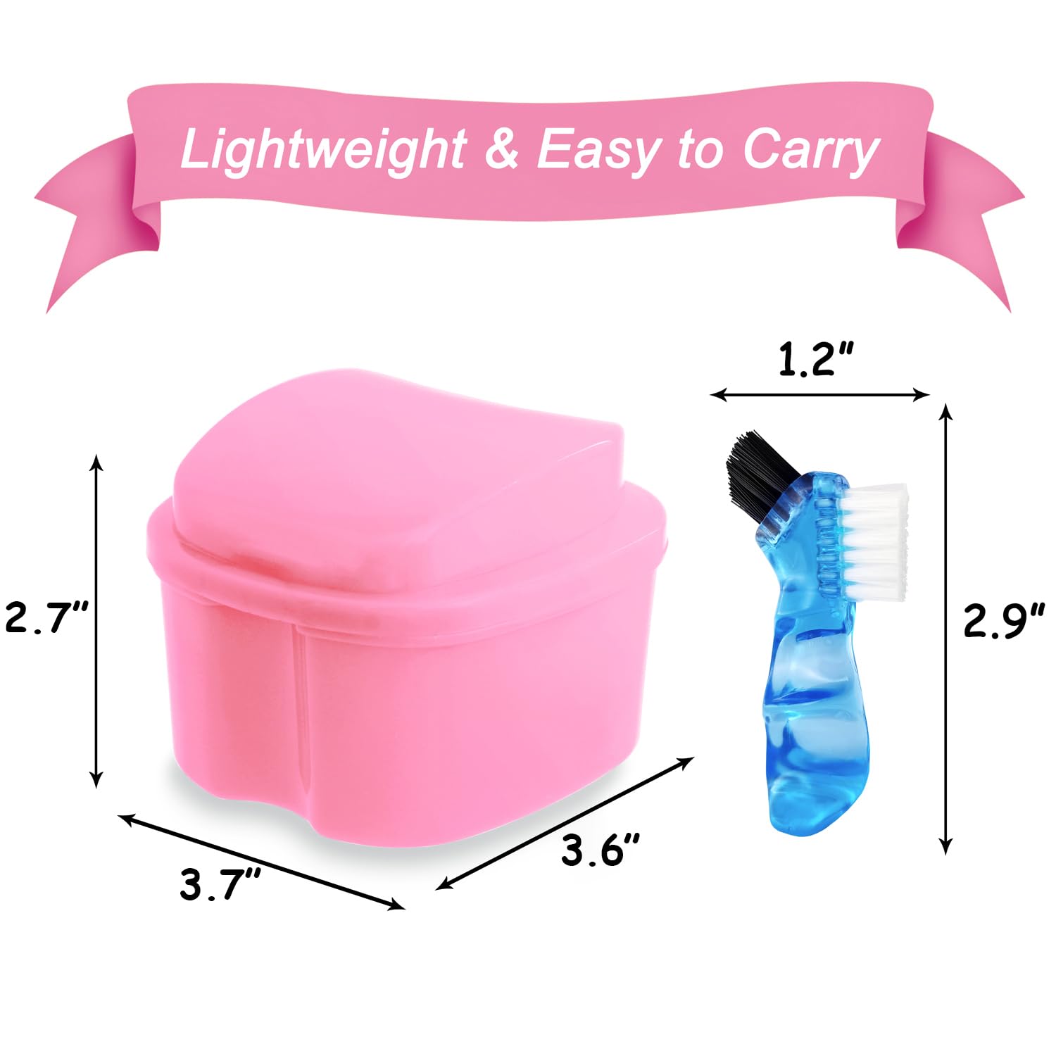 Travel-friendly denture cleaning container setup