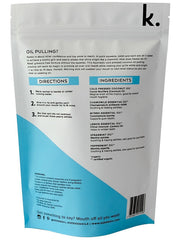 Keeko Morning Mint Oil Pulling Sachets 14-pack box packaging close-up