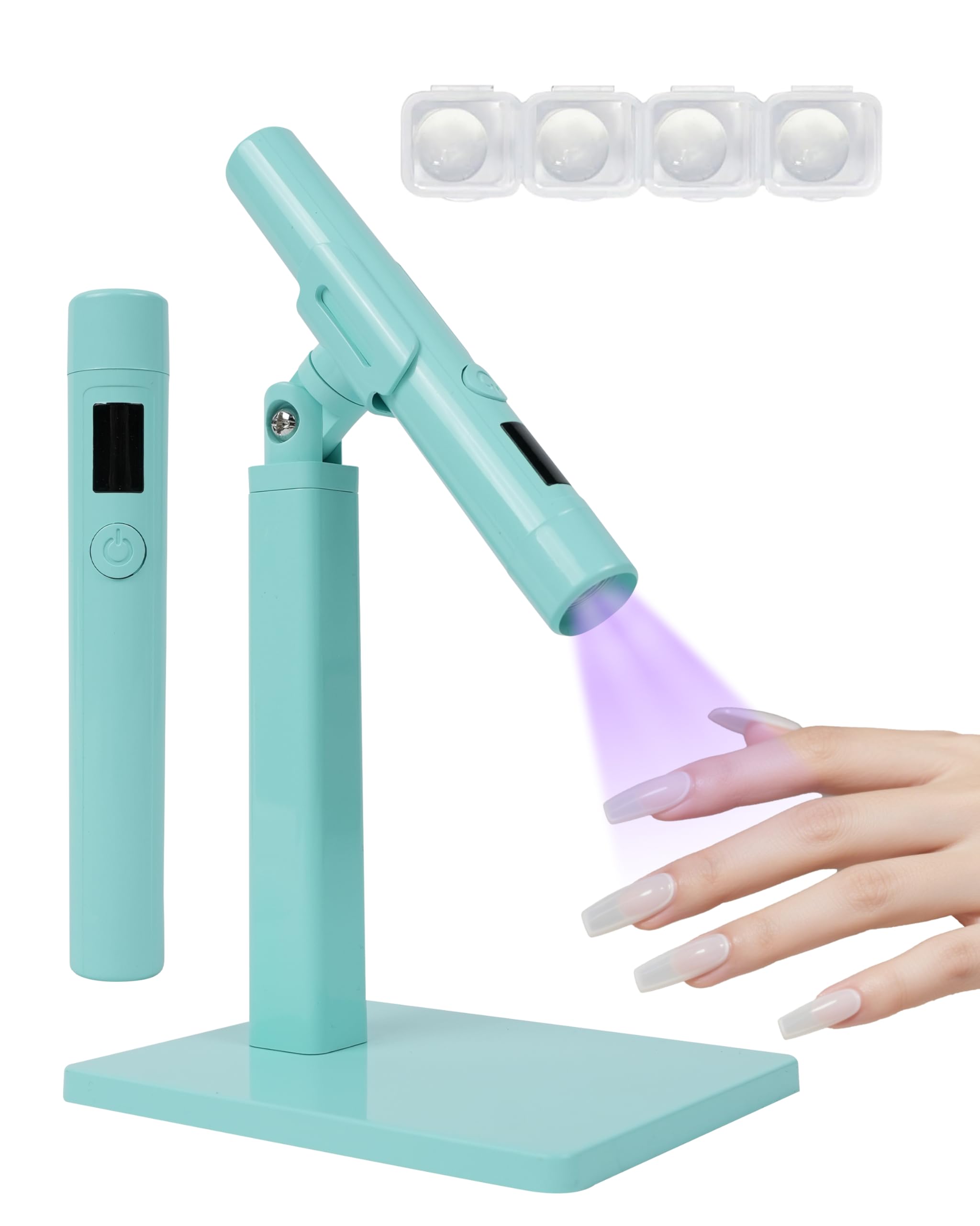 KeepTwenty Mini UV Light cures base coats quickly and evenly.