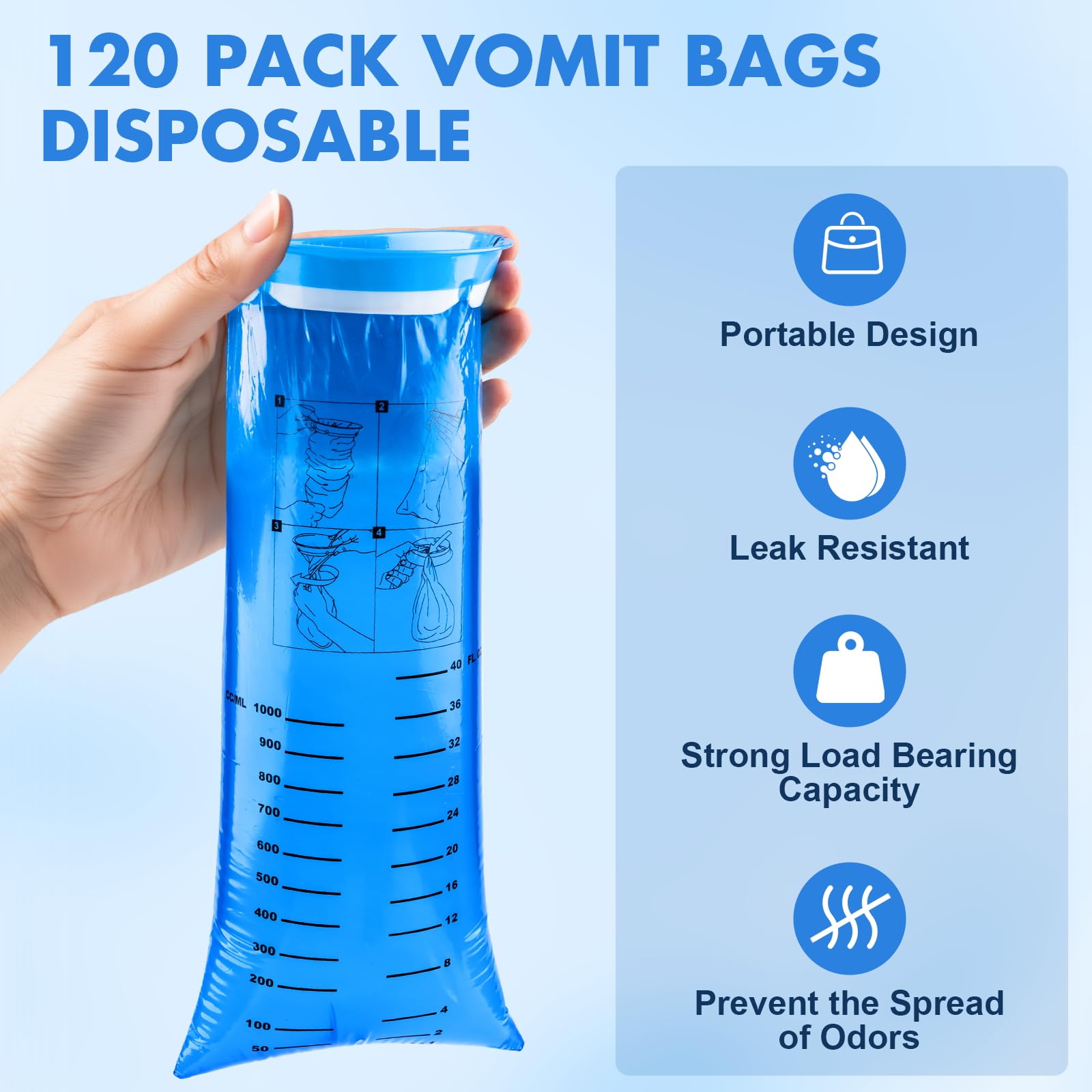 KKEETUR vomit bags sealing technology for leak-proof design.