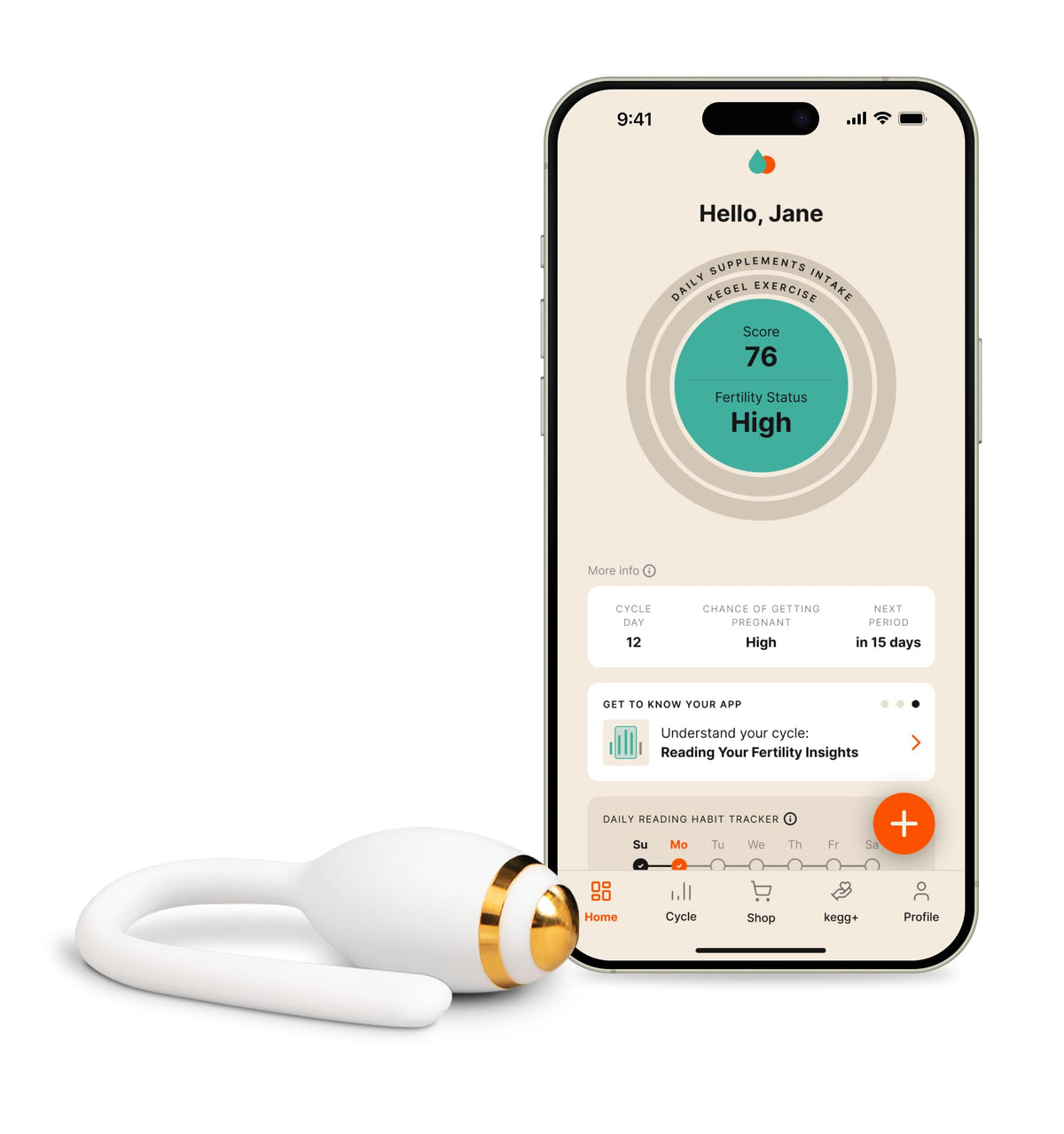 Gold kegg Fertility Tracker device