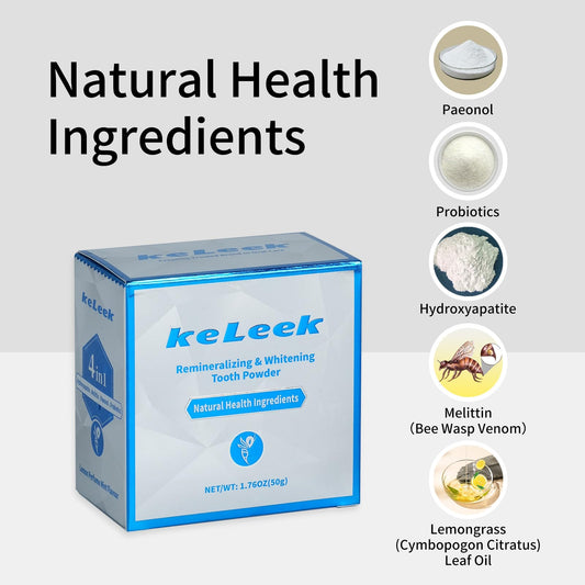 Close-up of KeLeek remineralizing tooth powder