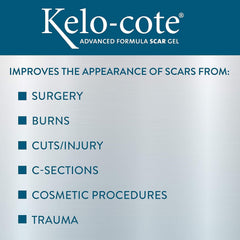 Kelo-Cote Scar Gel applied on skin demonstrates breathable scar care.