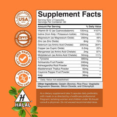 Kelp iodine and L-tyrosine ingredients