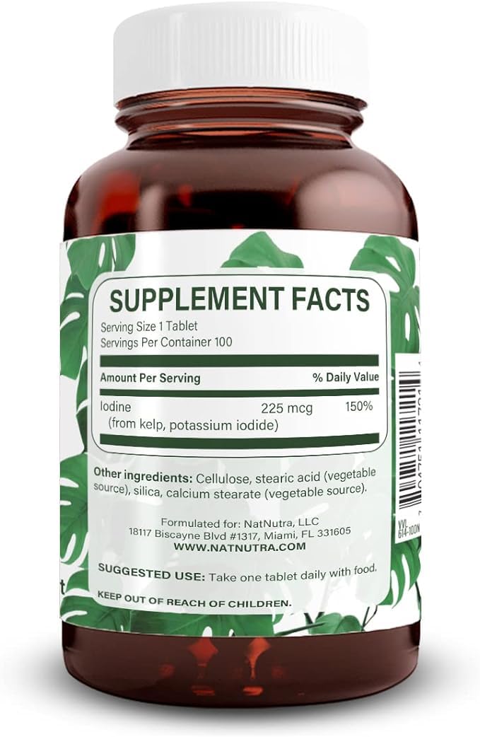 Close-up of kelp iodine tablets