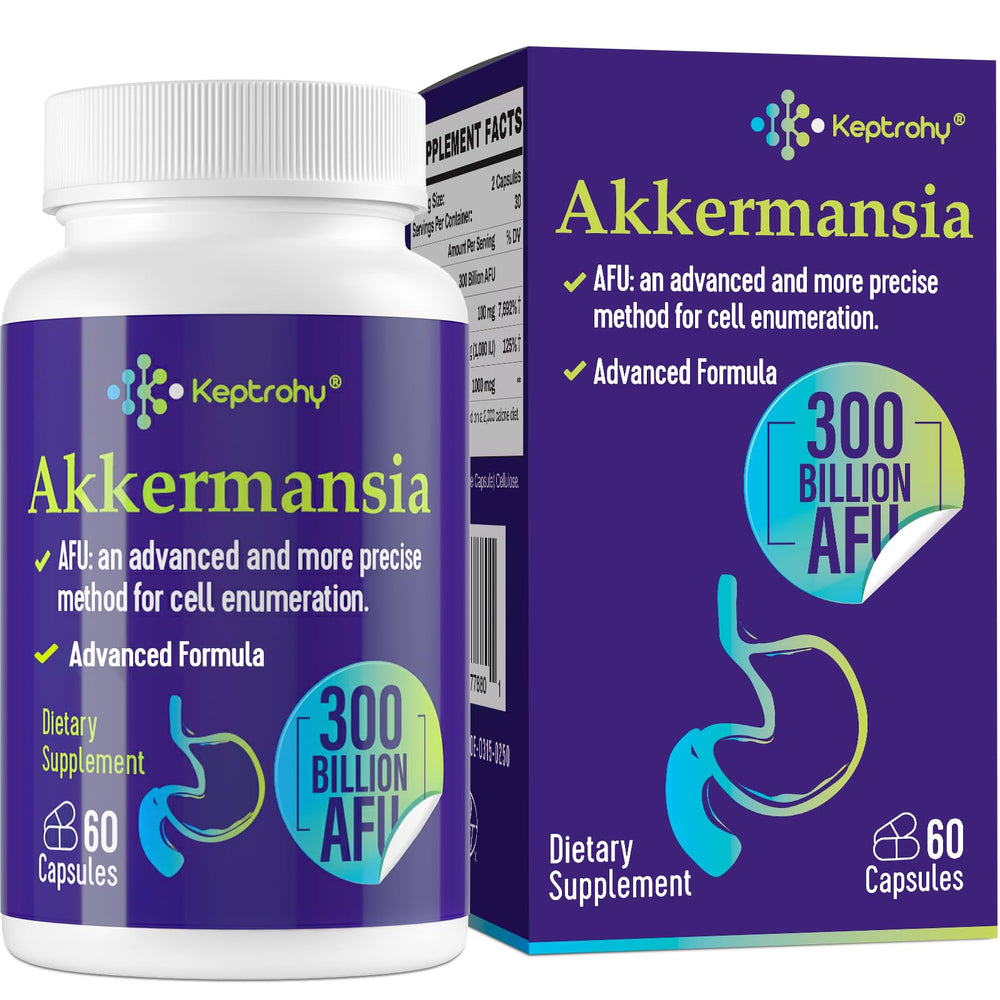 Keptrohy 300 Billion AFU Akkermansia Probiotic bottle for women and men – 60 count