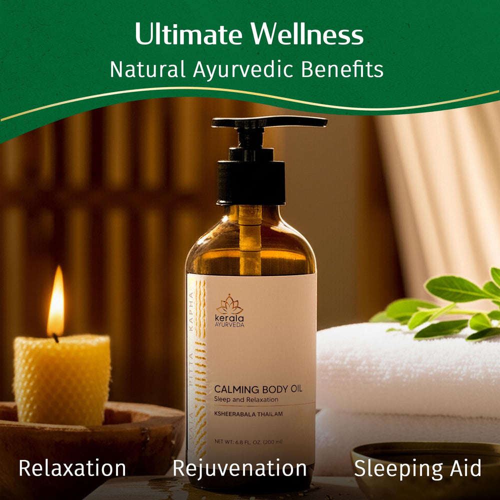 Relaxing massage with Kerala Ayurveda Calming Body Oil