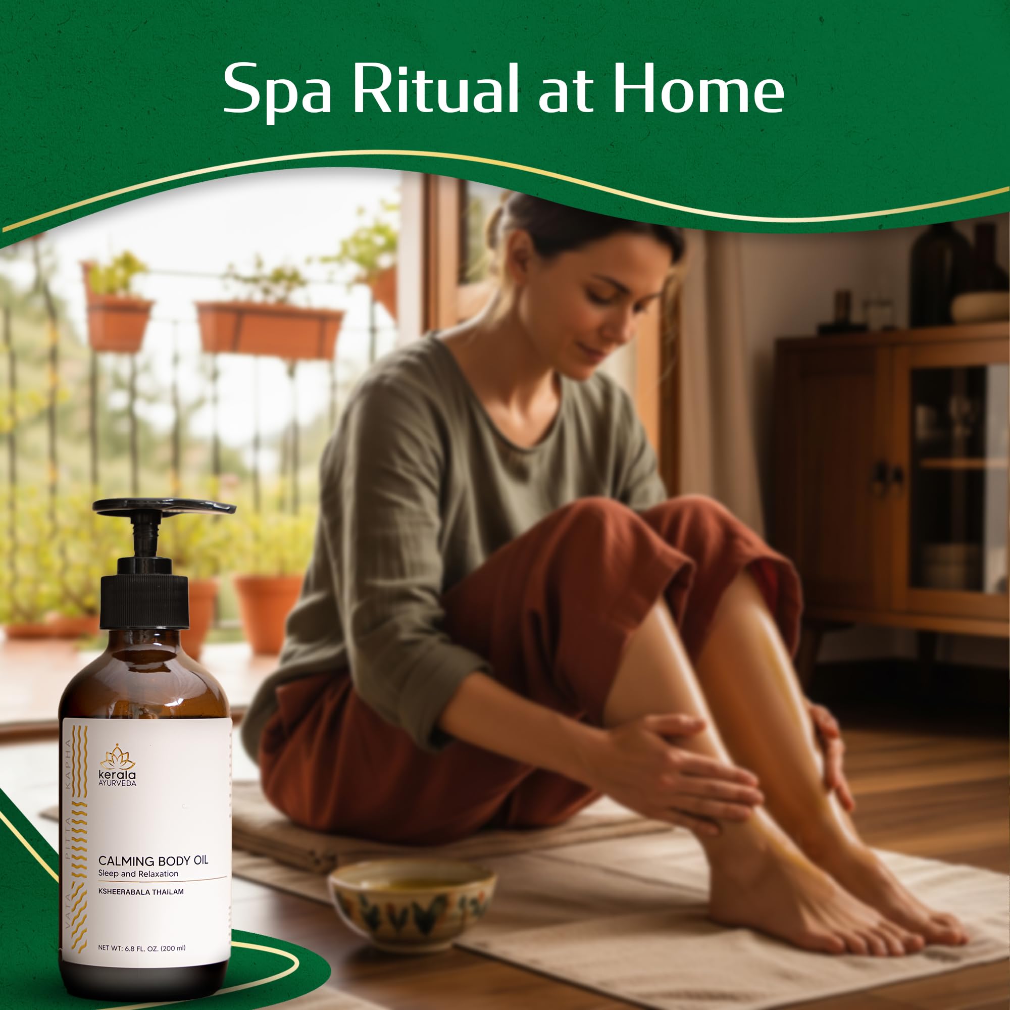 Feet massaged with herbal oil for nightly wind-down