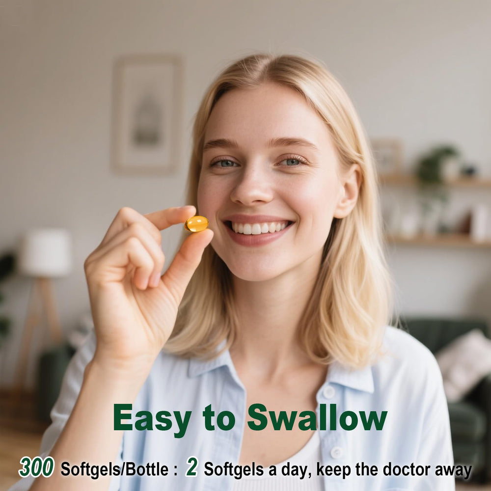 Close-up of large smooth softgels for easy swallowing