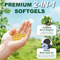 Illustration of how to take Keszciy oregano oil softgels