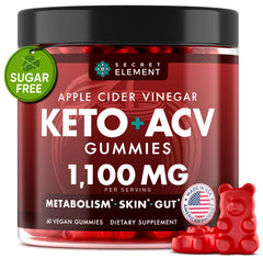 Keto ACV Gummies 1100mg bottle with cherry flavor