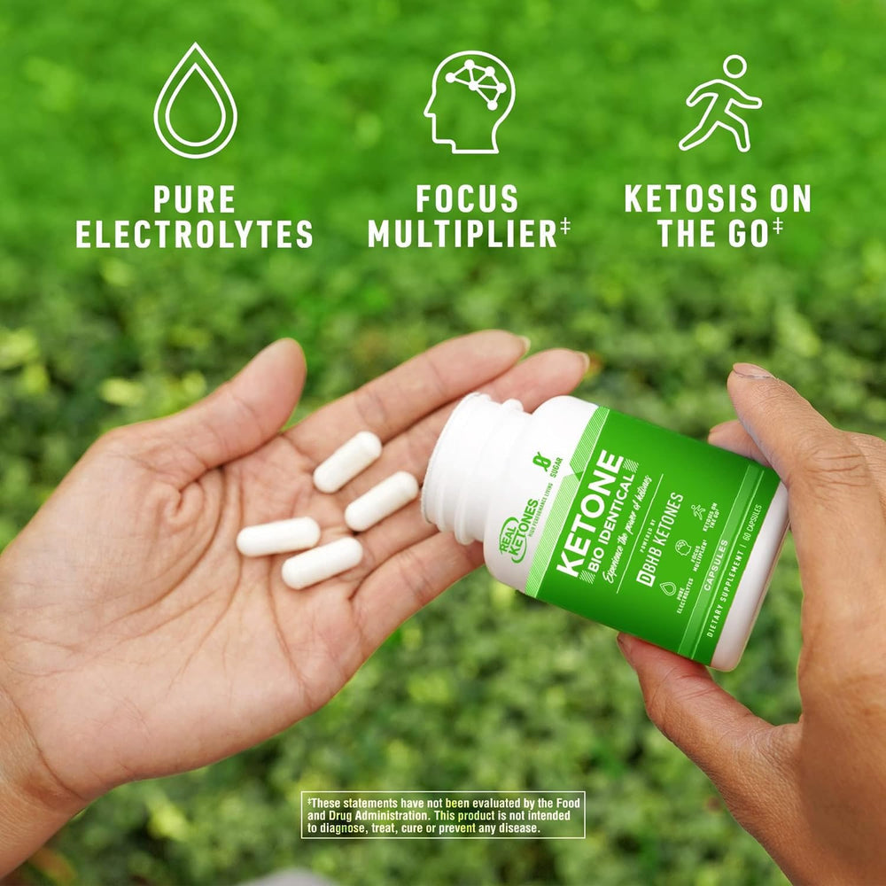 Back label showing ingredients on Keto BHB Salts Capsules bottle