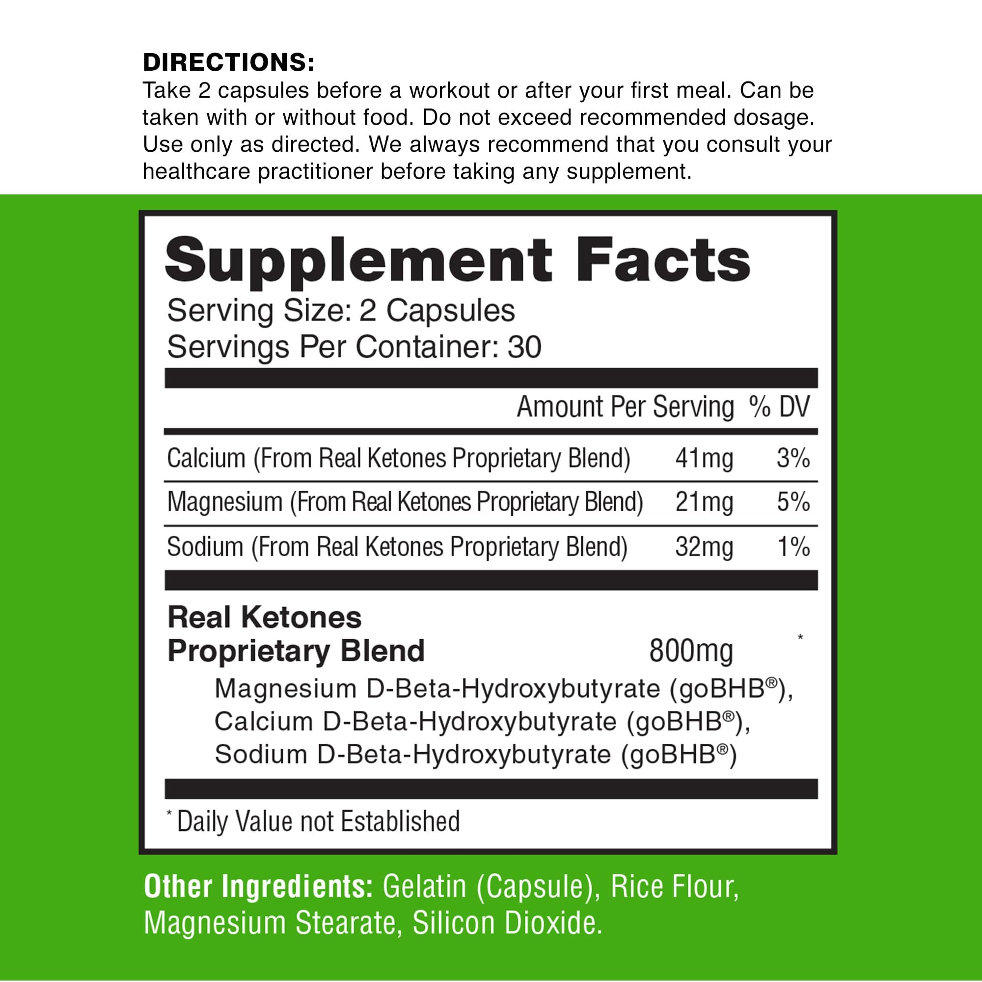 Ingredients and keto electrolyte formula infographic