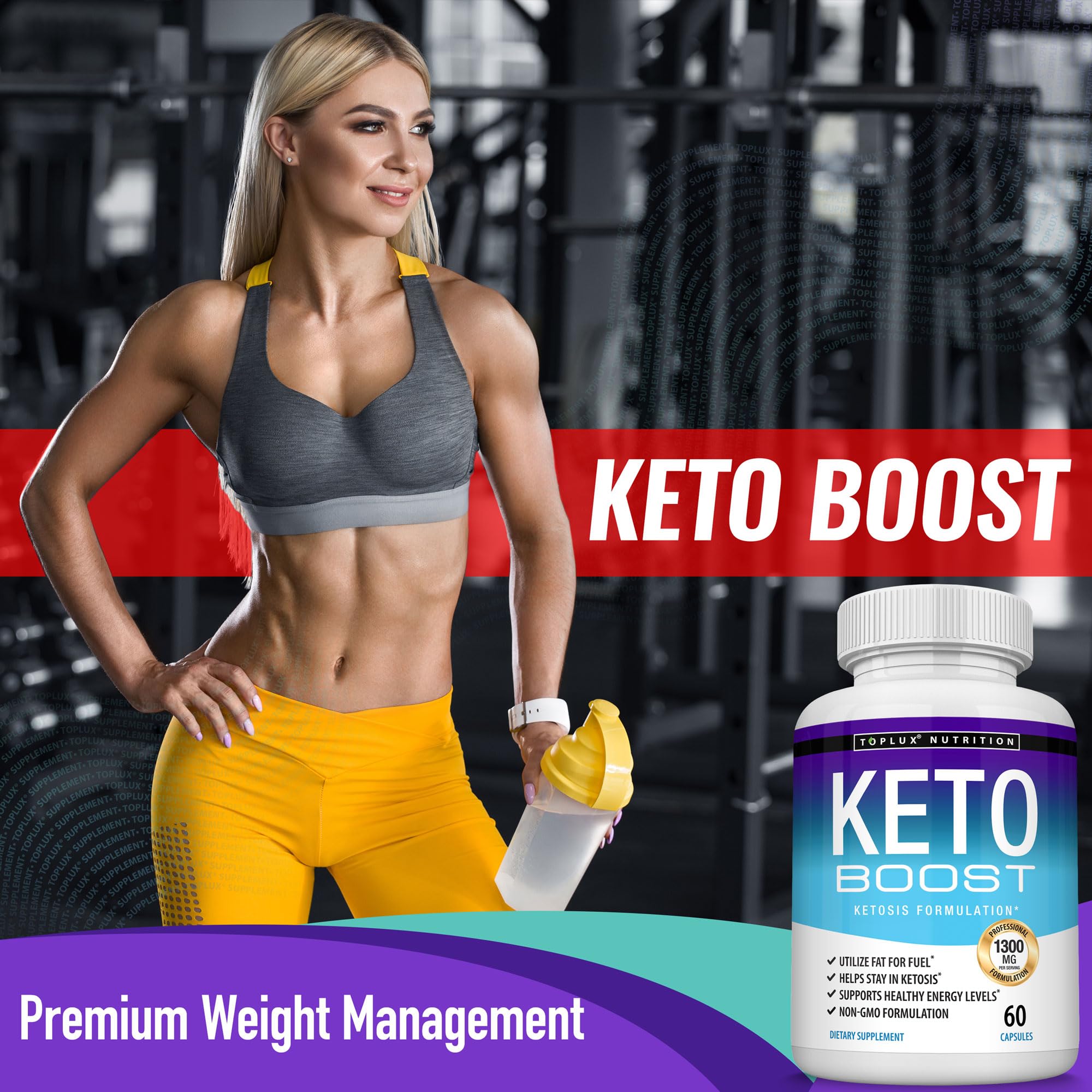 Keto Boost capsules arranged in a row