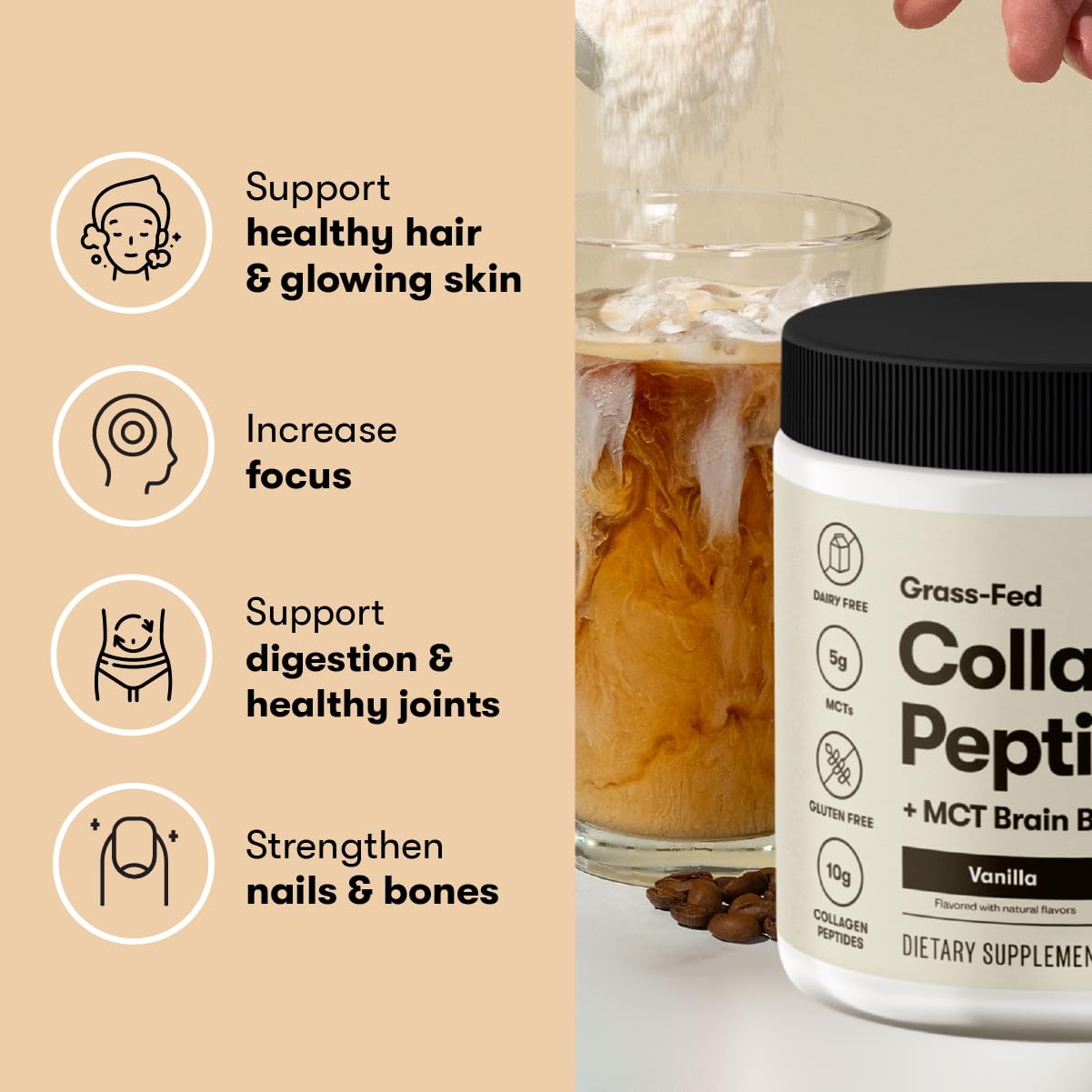 Pouring keto coffee with collagen powder