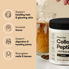 Pouring keto coffee with collagen powder