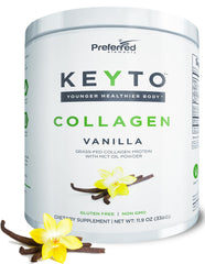 KEYTO Keto Collagen Powder with MCT Oil in Vanilla flavor, grass-fed and pasture-raised