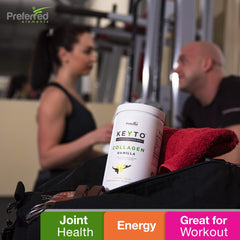 Smoothie made with KEYTO Keto Collagen and MCT oil