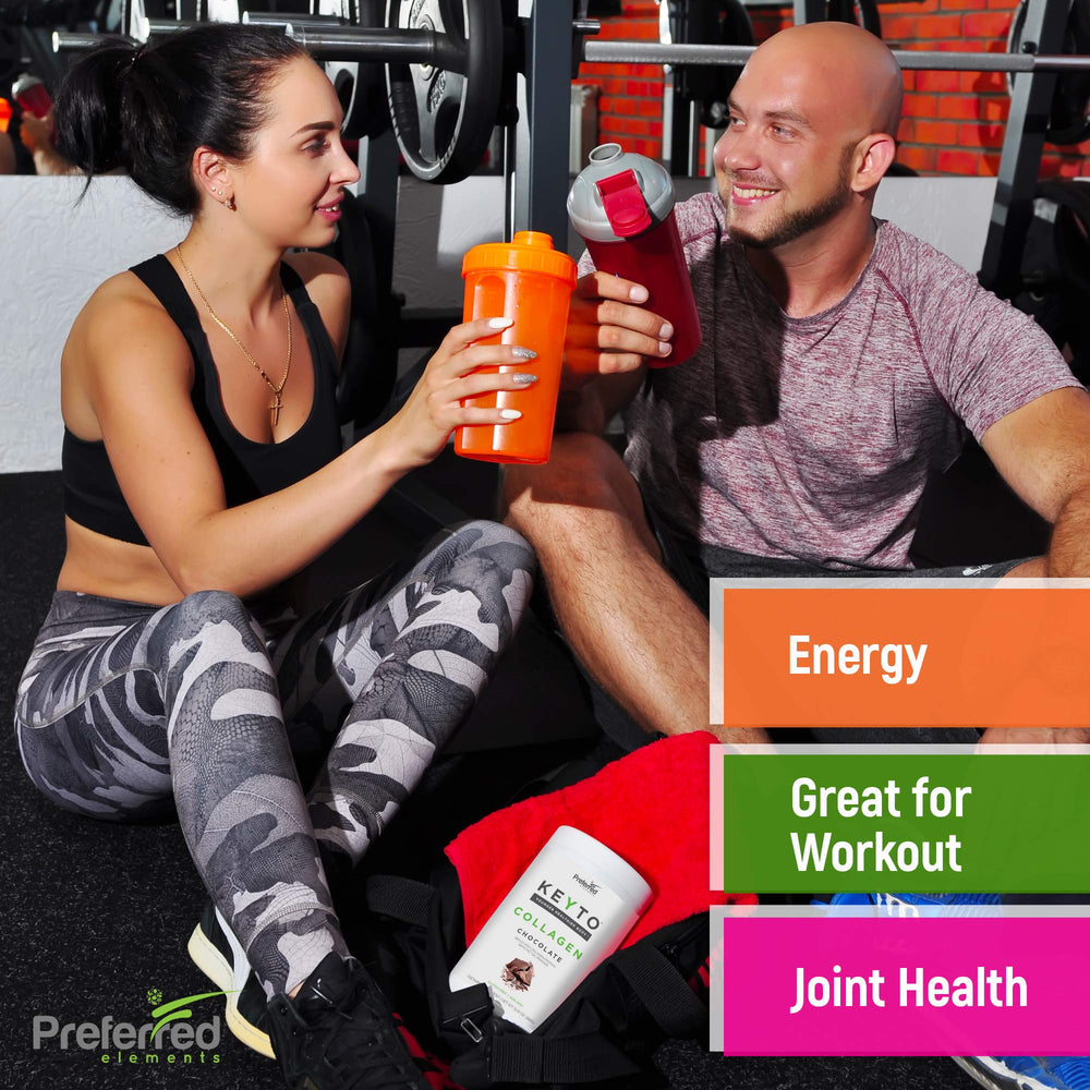 Keto collagen shake prepared with KEYTO Chocolate