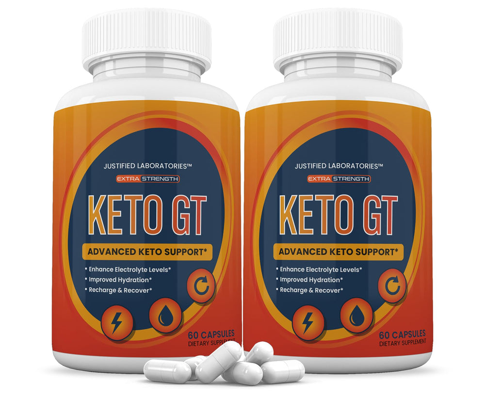Front view of Keto GT Keto Pills bottle showing 120 capsules
