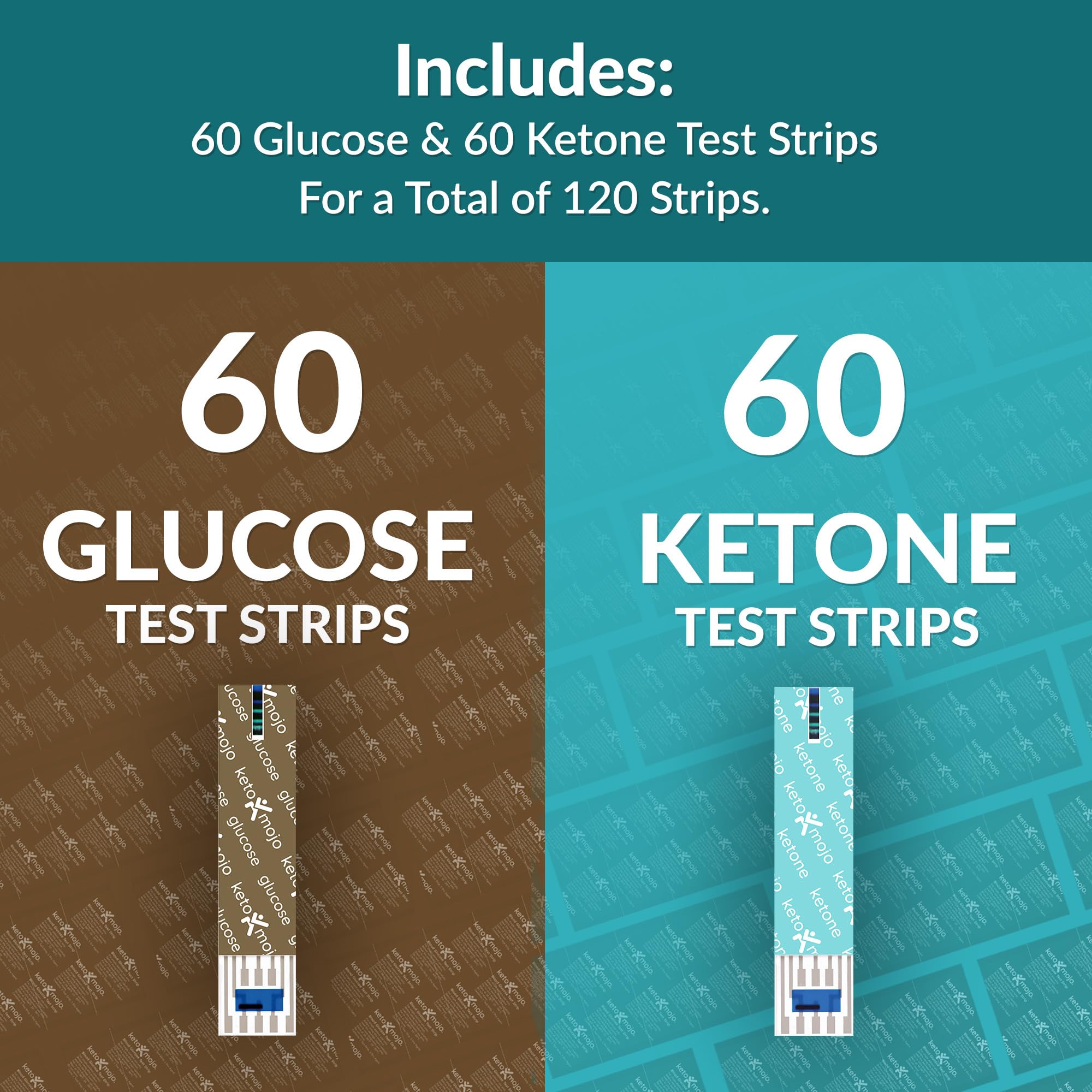 Keto-Mojo blue ketone strip close-up for ketone testing