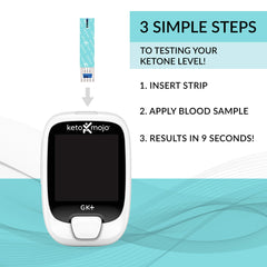Keto-Mojo packaged glucose and ketone strips on pack
