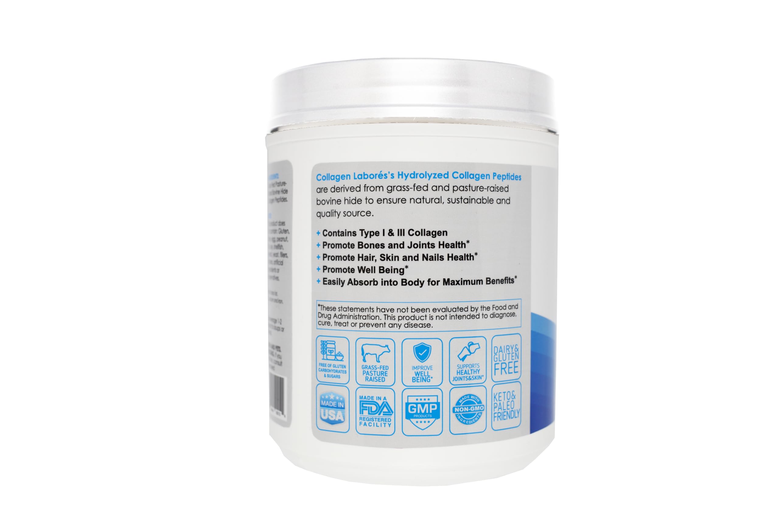 Keto and Paleo friendly collagen powder mixing into beverage