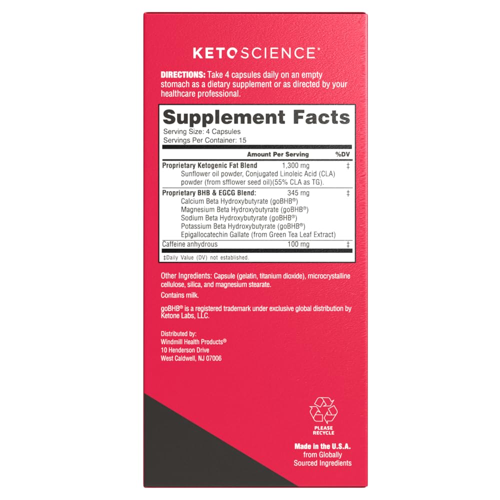 Ingredients label highlighting caffeine and EGCG