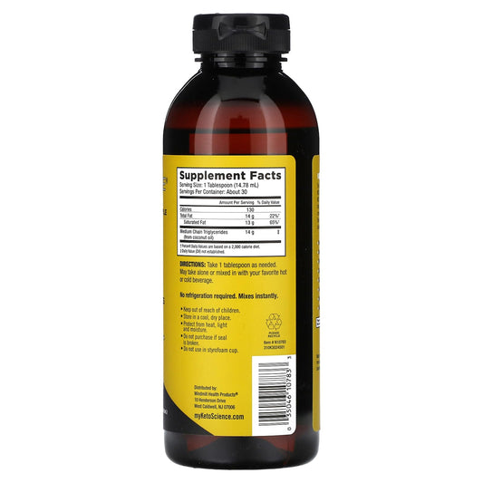 Unflavored MCT oil poured into coffee or shake