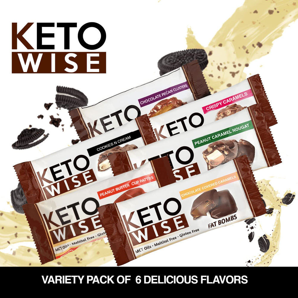 Packaging display of Keto Wise Fat Bombs Cookies N Cream