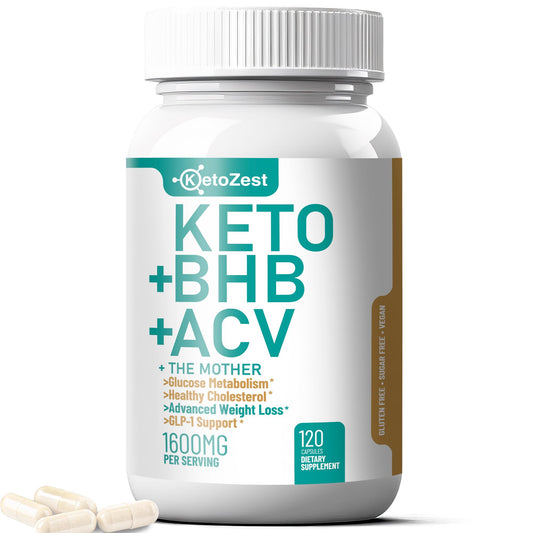 KetoZest Keto ACV BHB Capsules bottle front view