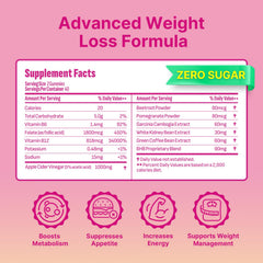 Back view of Keto ACV Gummies bottle with nutrition info