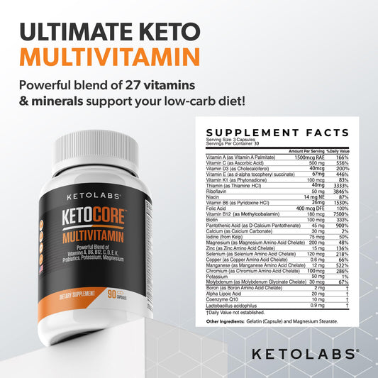 Close-up of Ketocore Keto Vitamins capsules