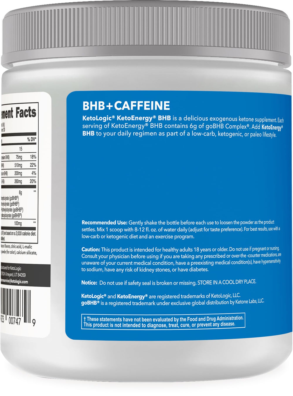 KetoEnergy BHB Raspberry Lemonade packaging showing lab-tested and non-GMO badges