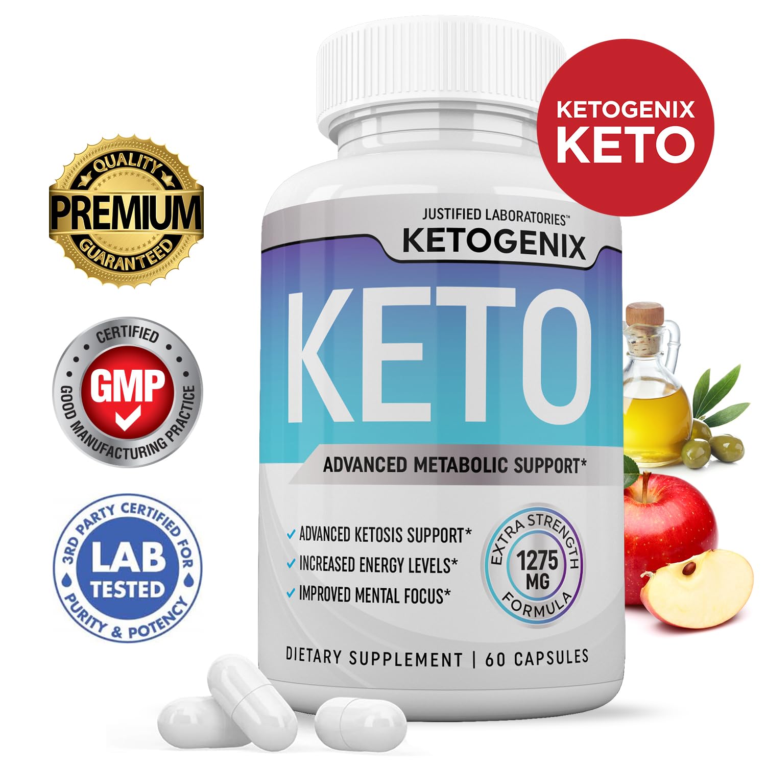 Close-up of Ketogenix Keto Pills capsules