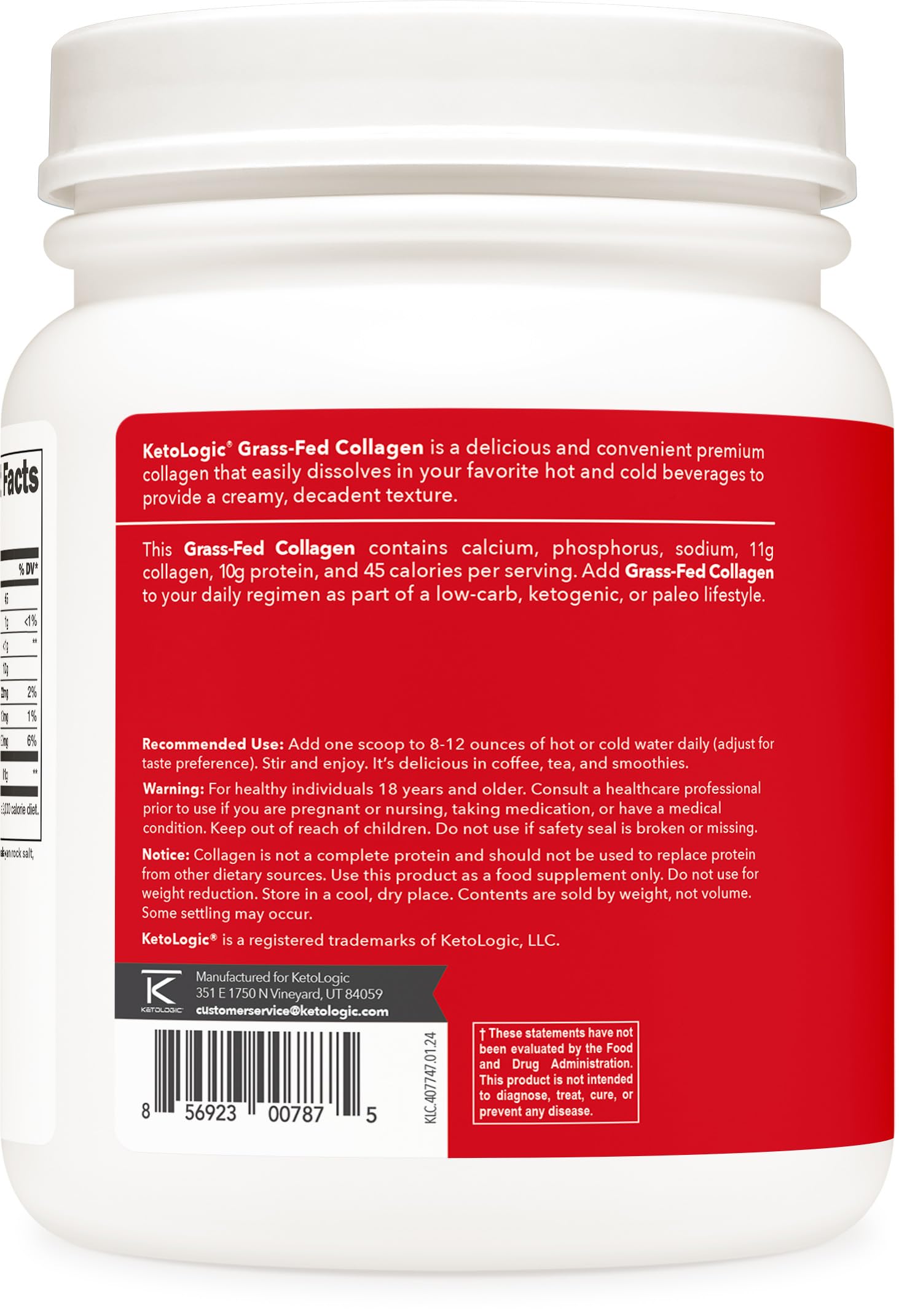 Close-up of vanilla collagen powder