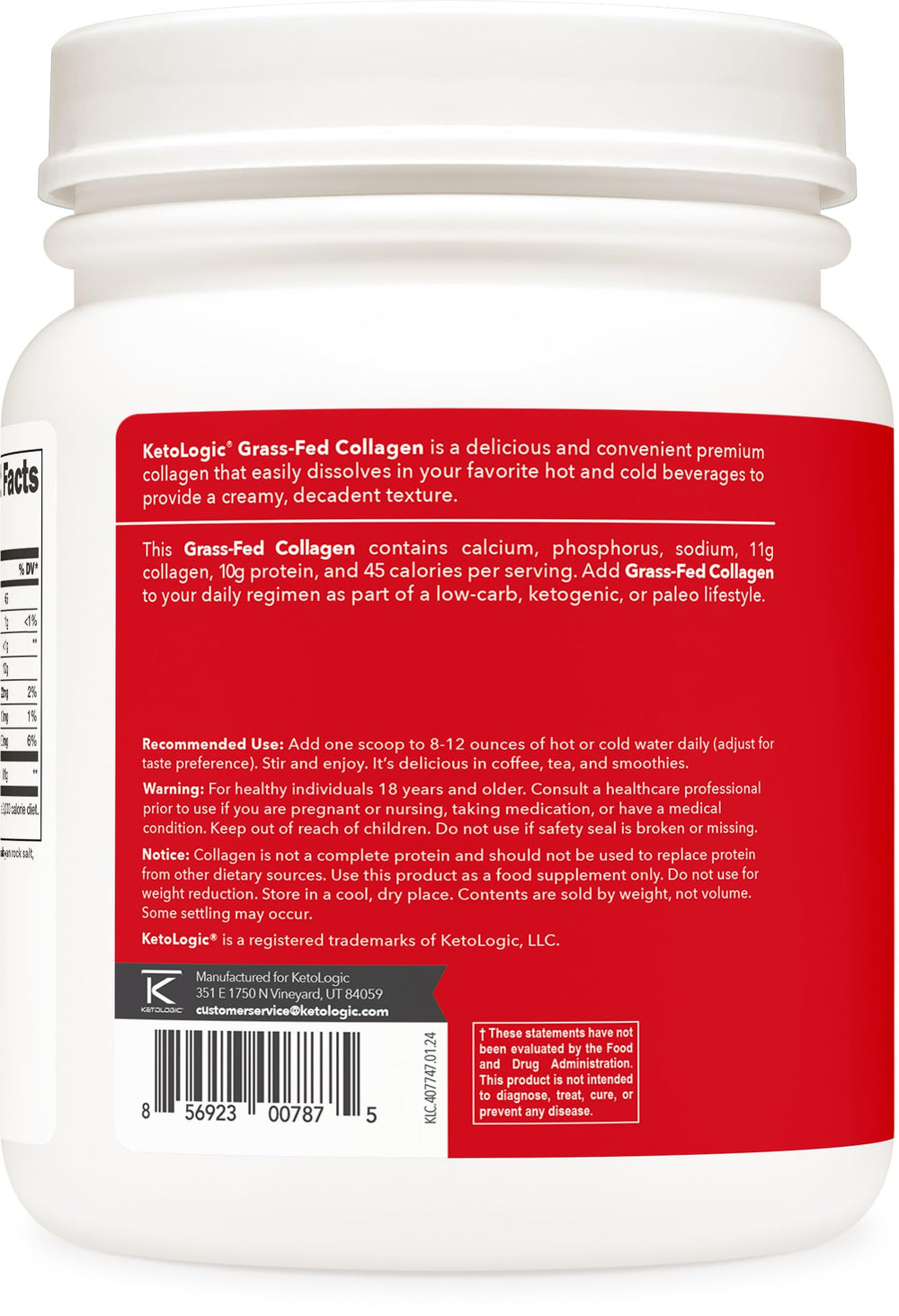Close-up of vanilla collagen powder
