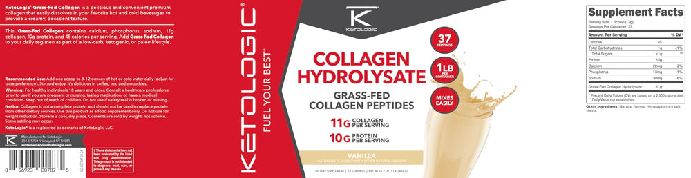 Vanilla collagen powder dissolving in a glass of water