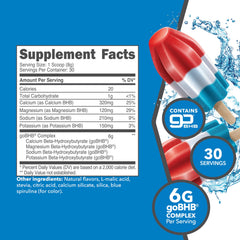 Close-up of Ketologic BHB Patriot Pop bottle label