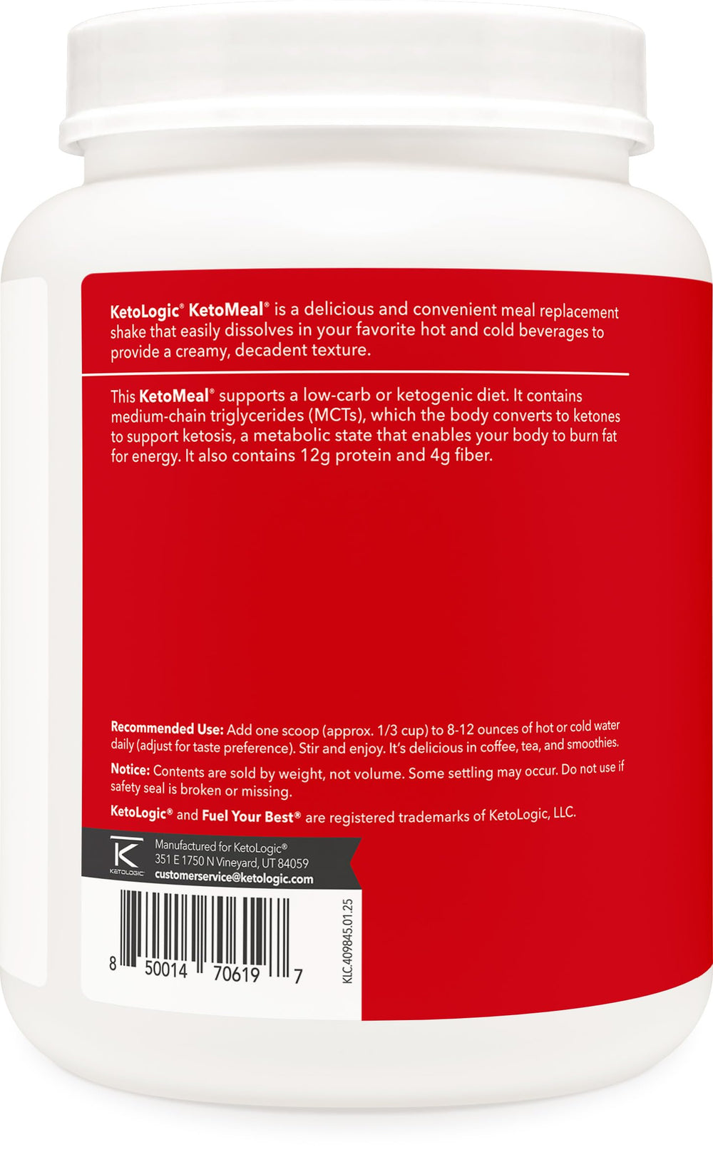 KetoLogic KetoMeal grass-fed whey protein packaging