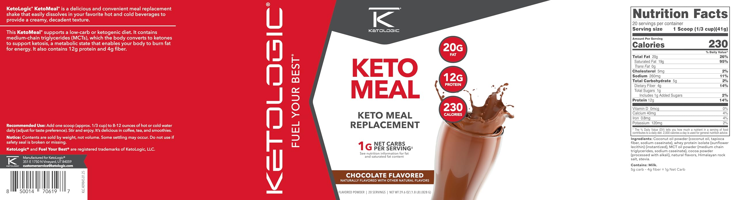 KetoLogic KetoMeal packaging and label design