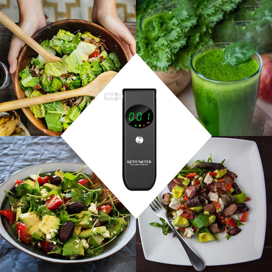 Portable ketosis meter with display and controls