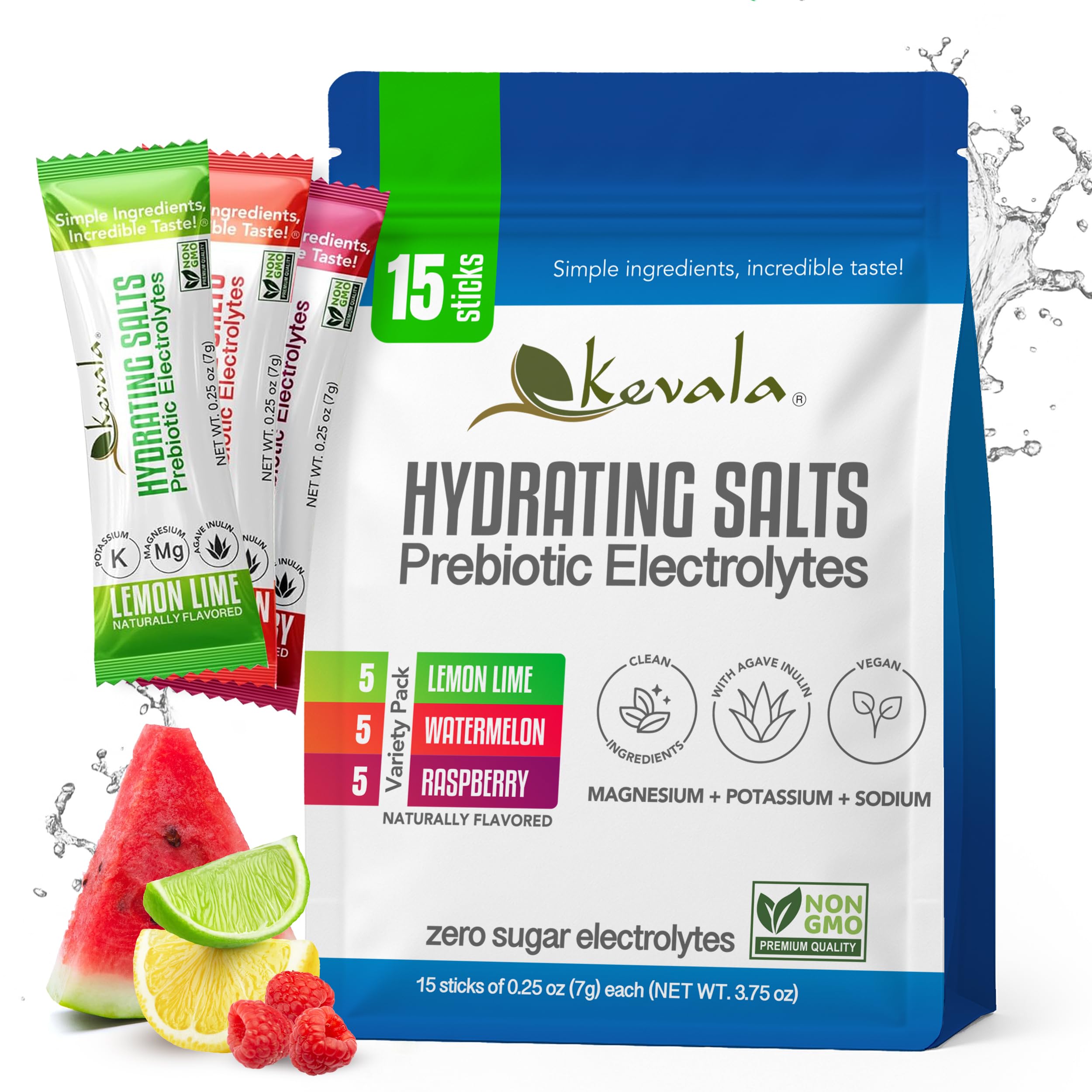 Kevala Hydrating Salts Lemon Lime flavor single-serve packet