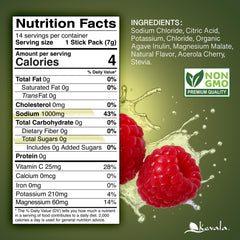Pack of Kevala Raspberry hydration drink mix packets