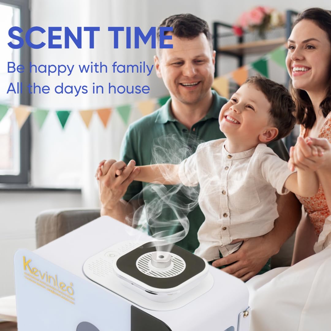 Kevinleo app dashboard controlling scent intensity and schedules remotely.