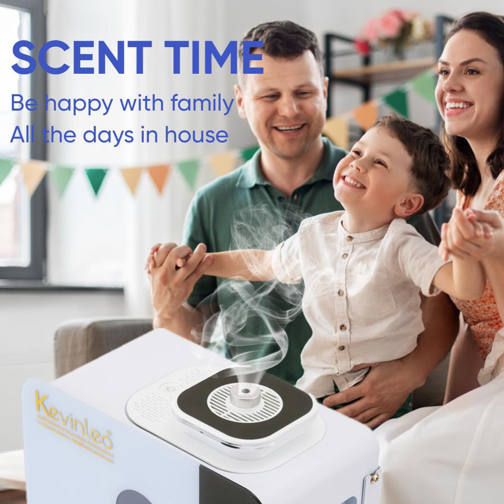 Kevinleo app dashboard controlling scent intensity and schedules remotely.