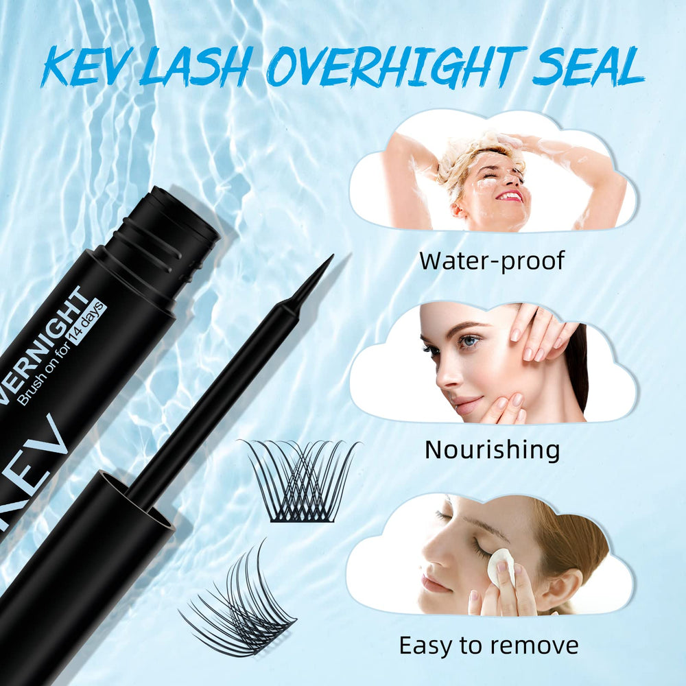 KevKev Lash Overnight Sealer applied at lash roots to lock sets